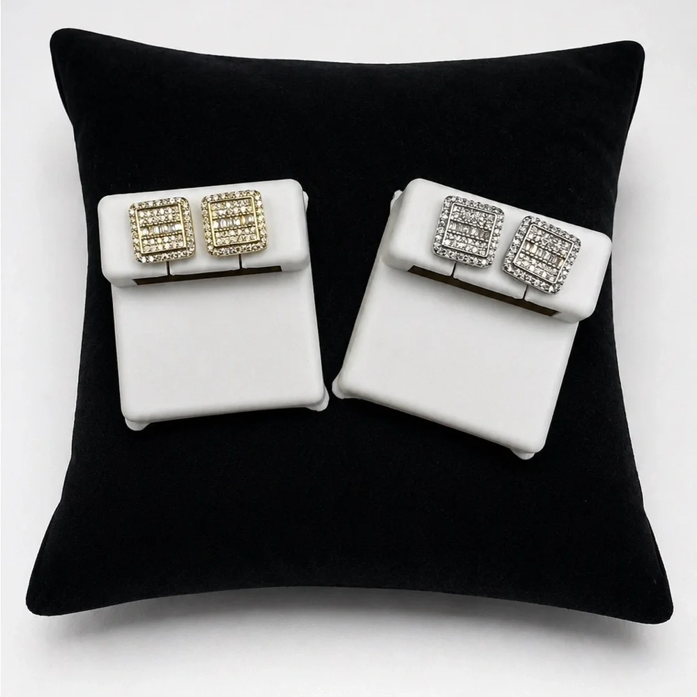 925 Sterling Silver 0.68CT MOISSANITE Square Screw Back Stud Earrings